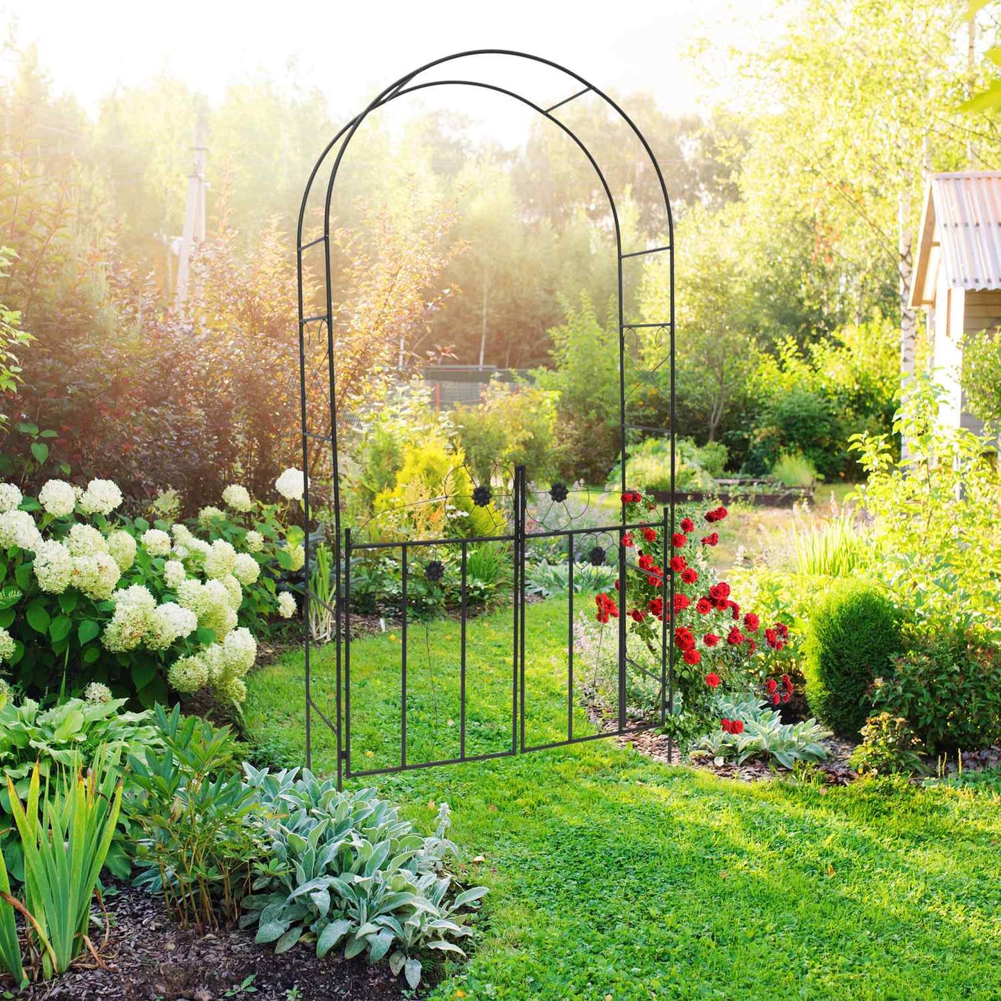 Rose arch with gate
