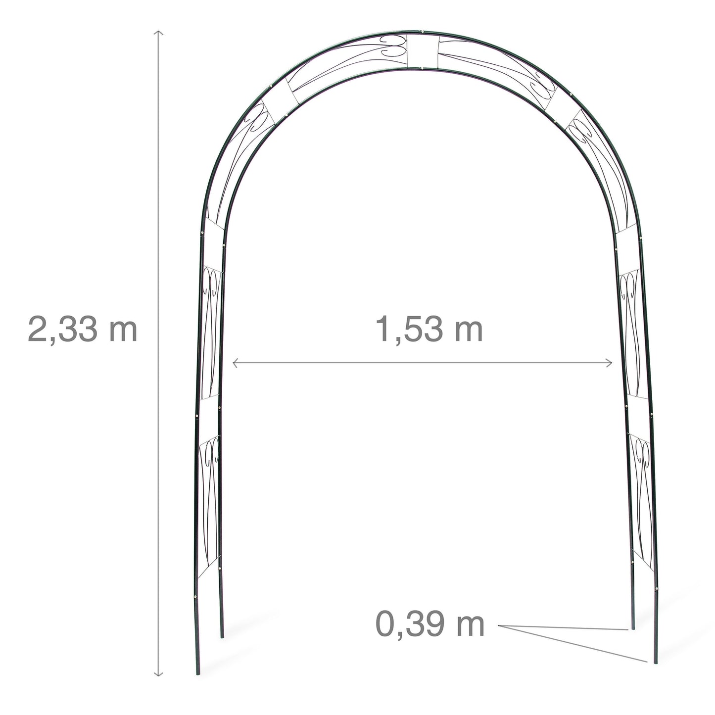 Rose arch with supporting ornaments
