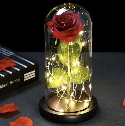 Rose in glass - glowing Malatec 21619