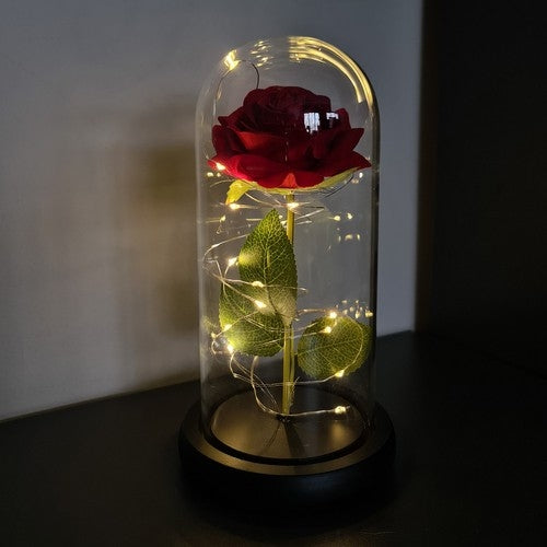 Rose in glass - glowing Malatec 21619