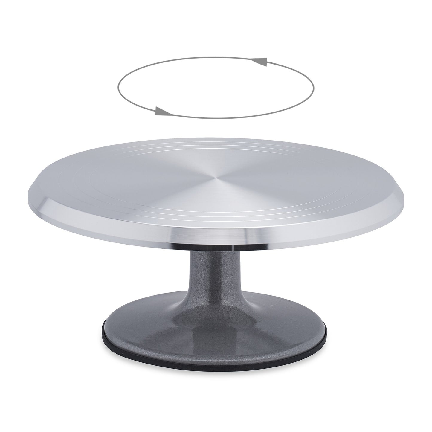 Rotatable aluminum cake tray