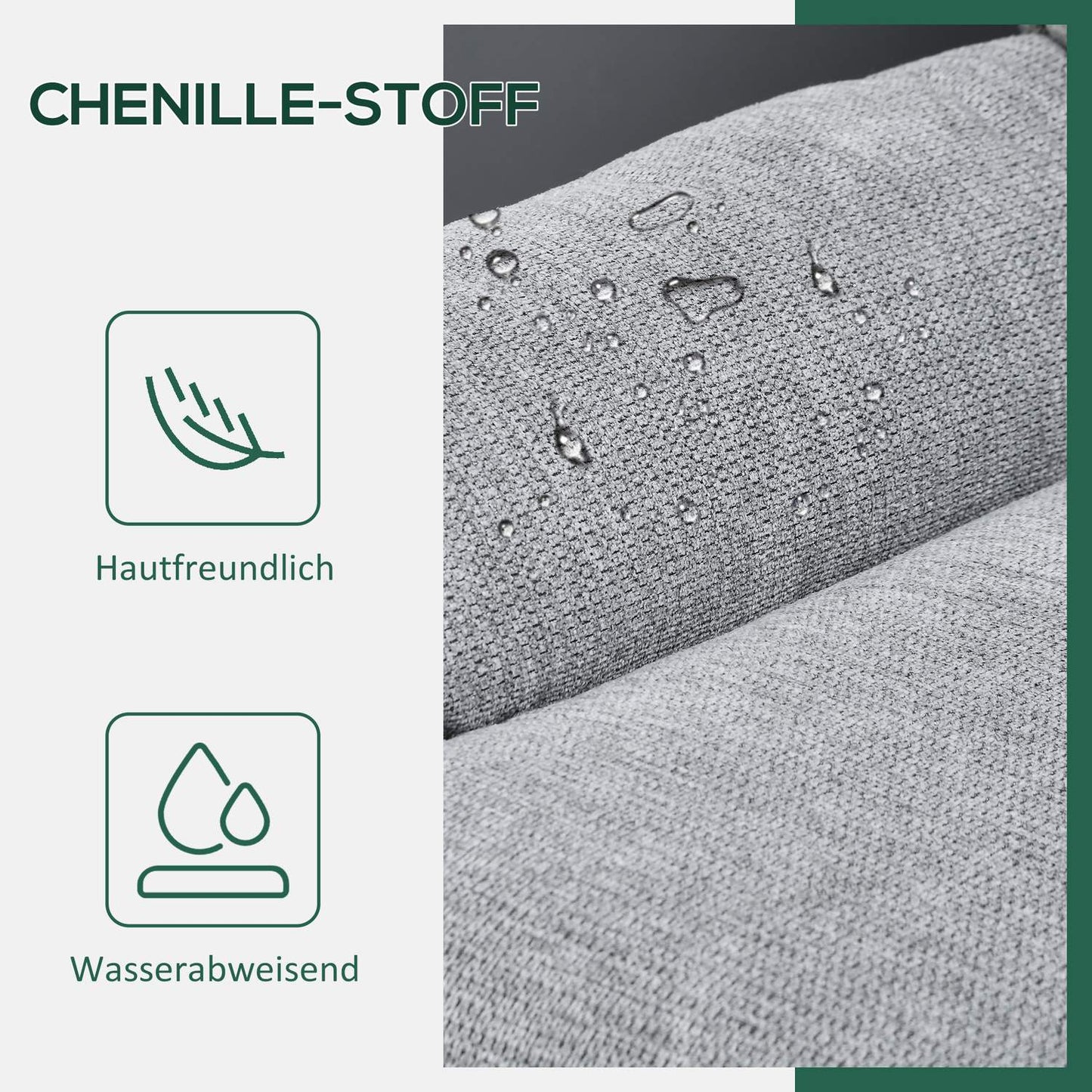 Lounge chair with water-repellent chenille, padded armrests