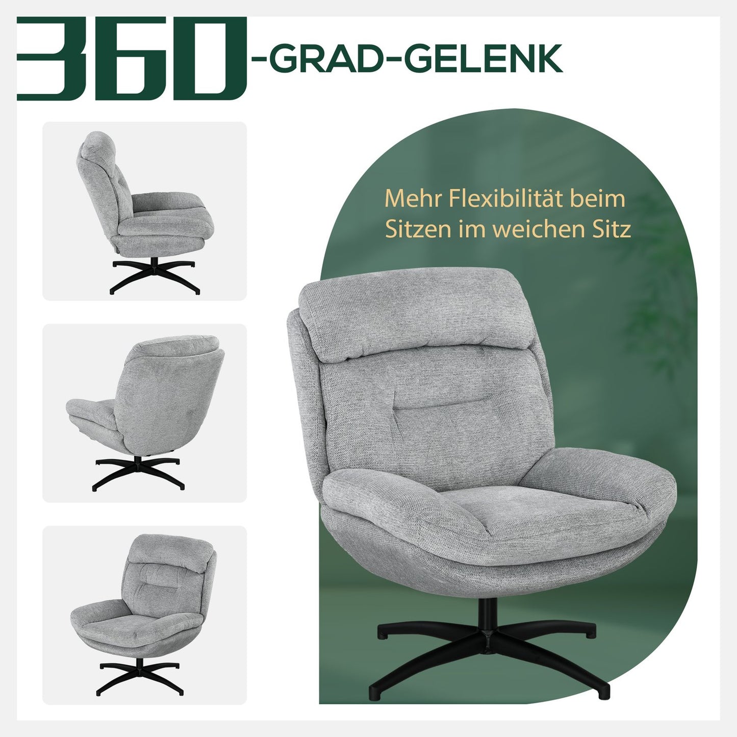 Lounge chair with water-repellent chenille, padded armrests