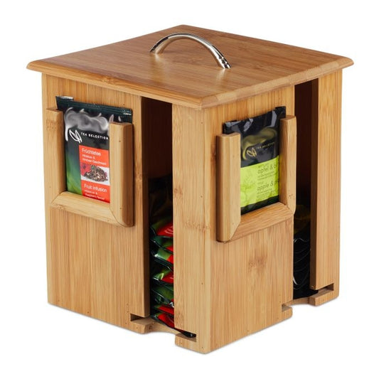 Rotatable bamboo tea box