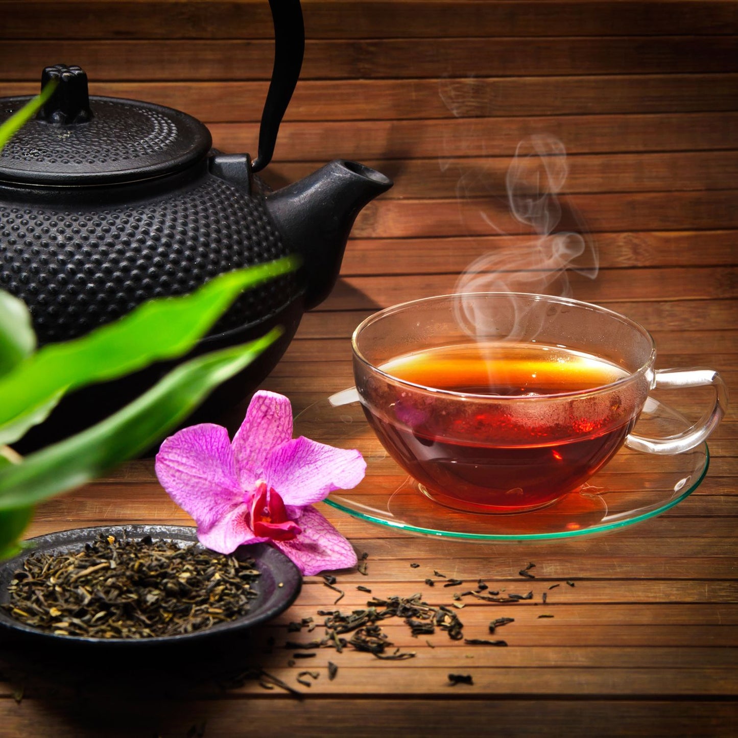 Rotatable bamboo tea box