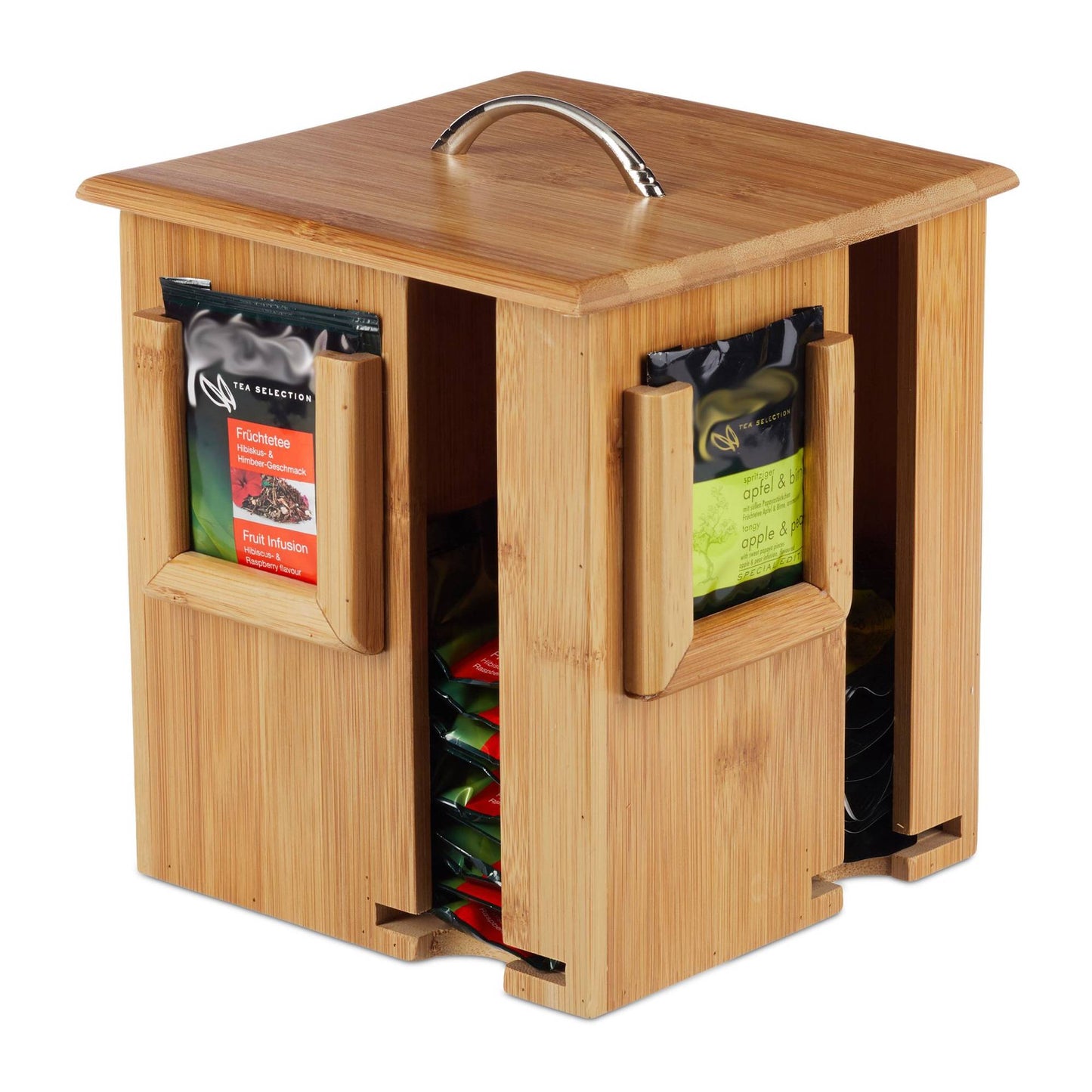 Rotatable bamboo tea box