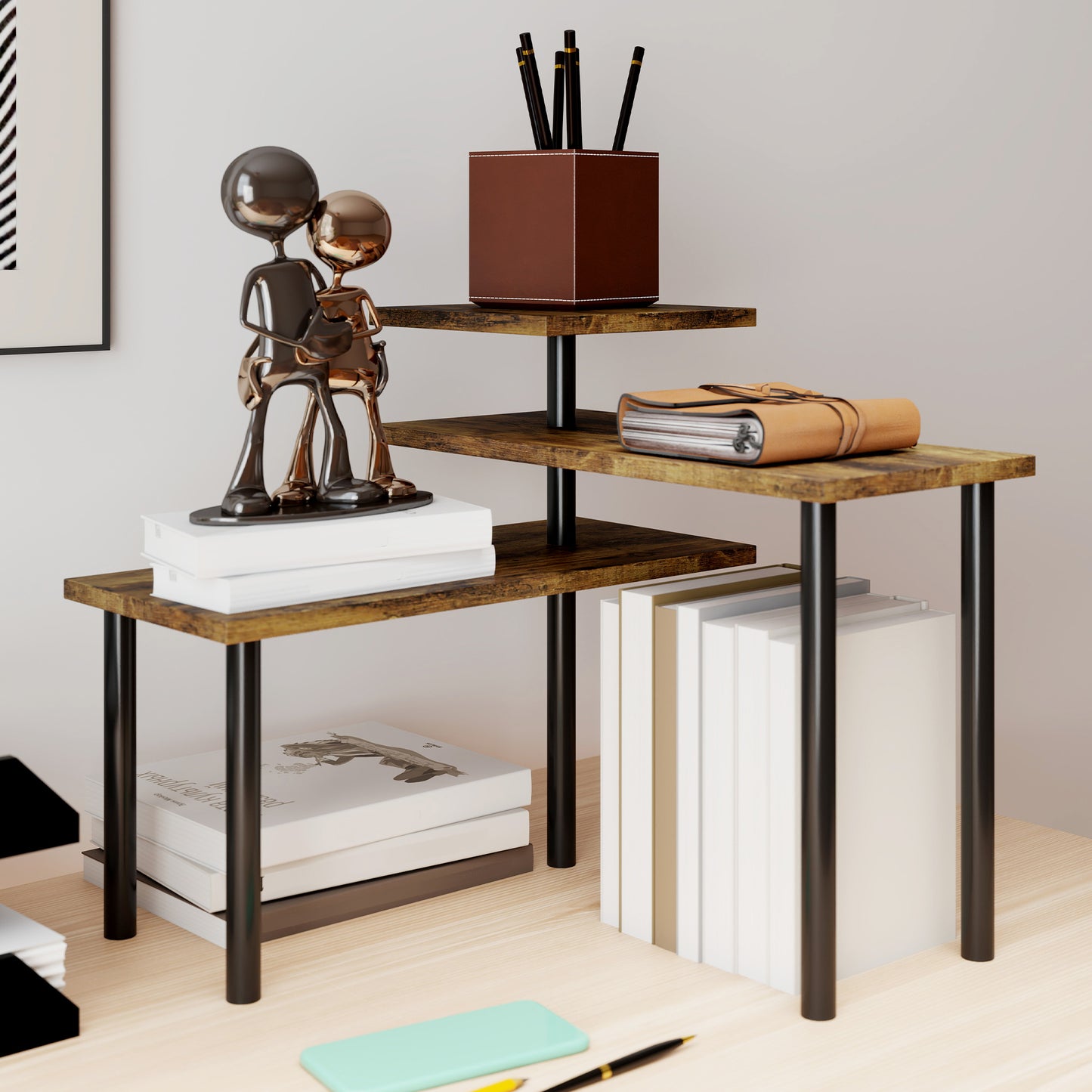 Rotating 3-Tier Kitchen Shelf, Metal, 40 x 18 x 36.5 cm
