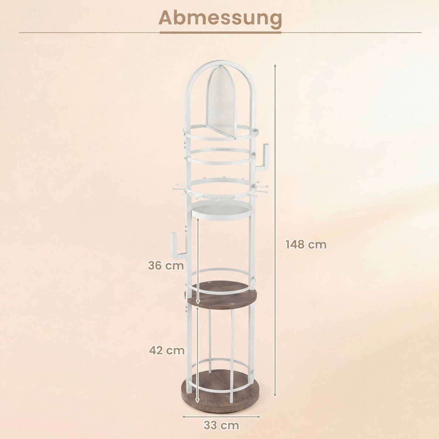 Rotating Jewelry Organizer with Earring & Necklace Holders