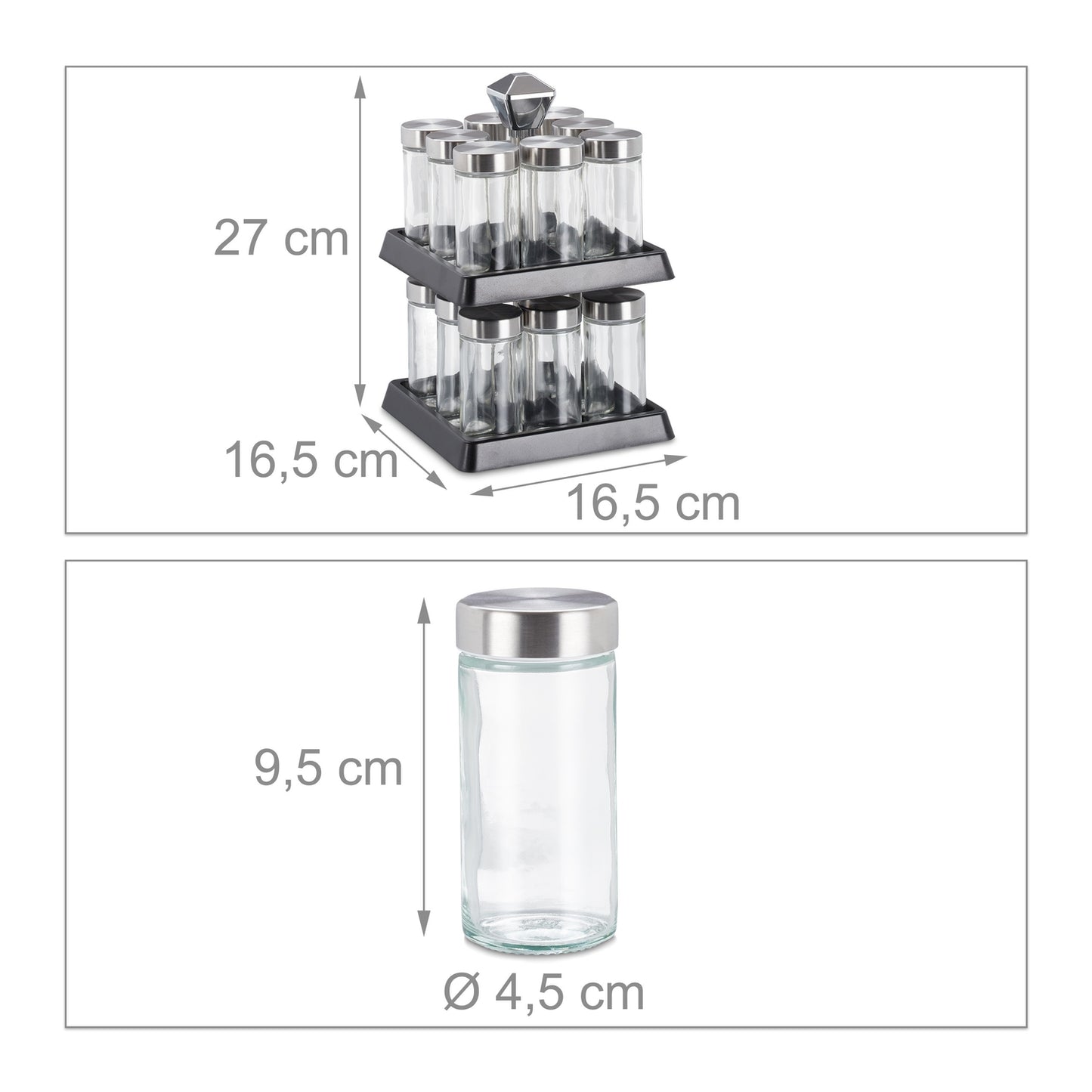 Rotating Spice Rack 16 Spice Jars
