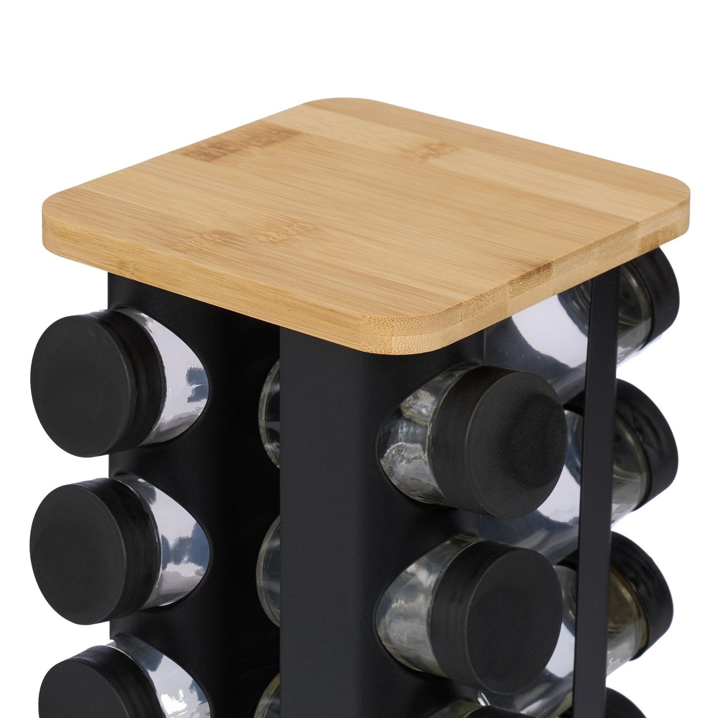 Rotating Spice Rack with 16 Jars – Stainless Steel