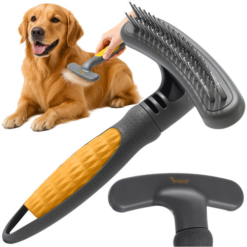Rotating Tooth Pet Comb for Dogs & Cats – Double Row, Ergonomic
