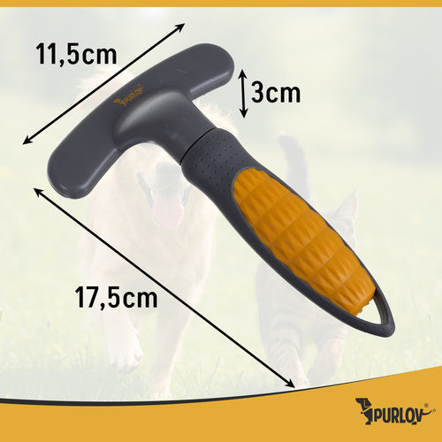 Rotating Tooth Pet Comb for Dogs & Cats – Double Row, Ergonomic