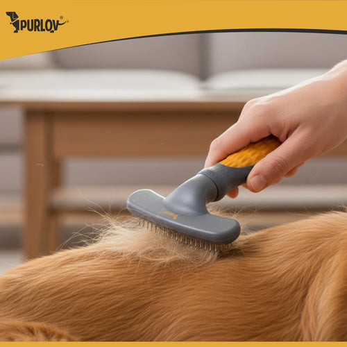 Rotating Tooth Pet Comb for Dogs & Cats – Double Row, Ergonomic