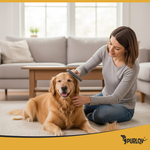 Rotating Tooth Pet Comb for Dogs & Cats – Double Row, Ergonomic