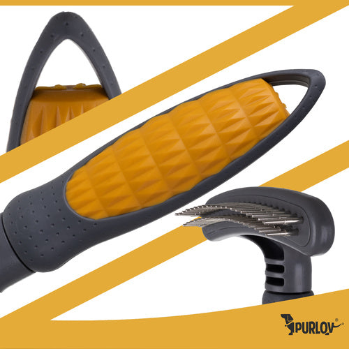 Rotating Tooth Pet Comb for Dogs & Cats – Double Row, Ergonomic