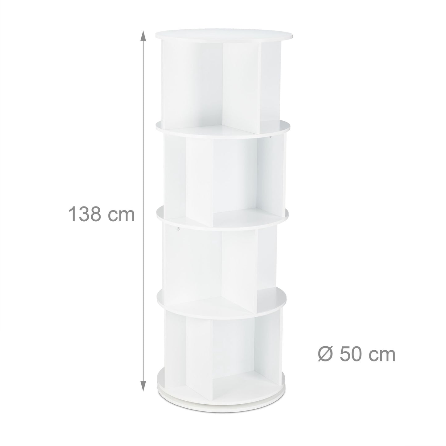 Rotating bookcase with 12 compartments