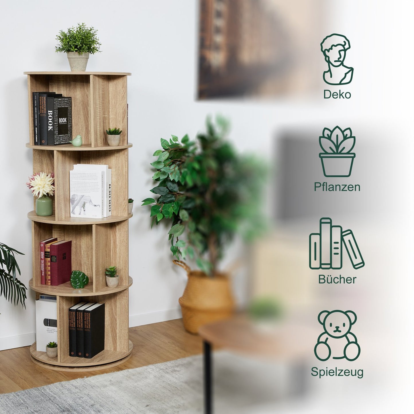 Rotating book tower