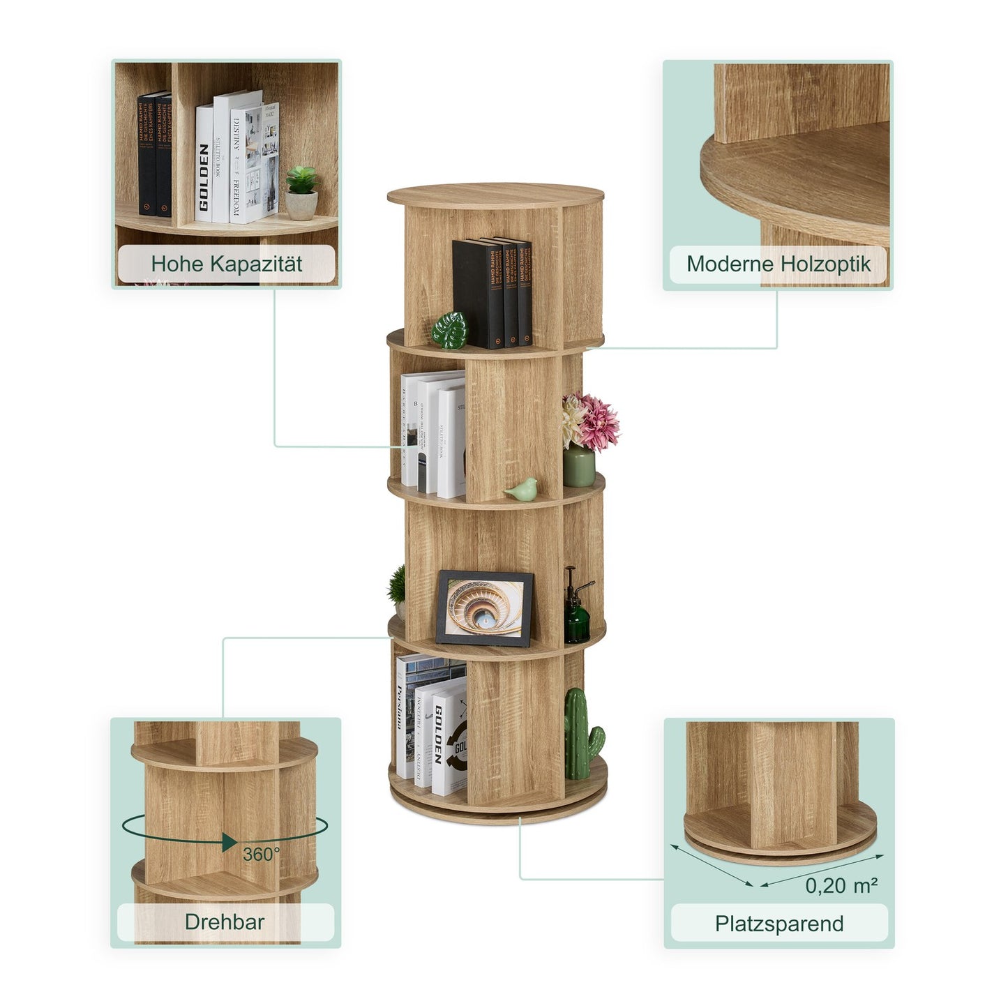 Rotating book tower