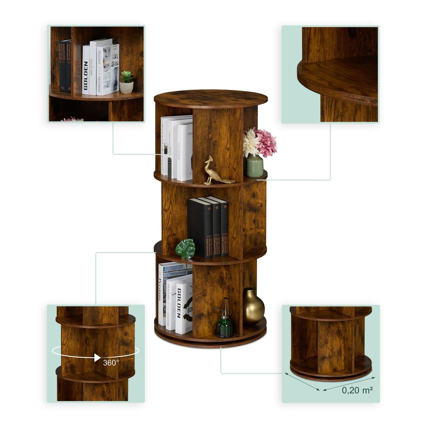 Rotating book tower