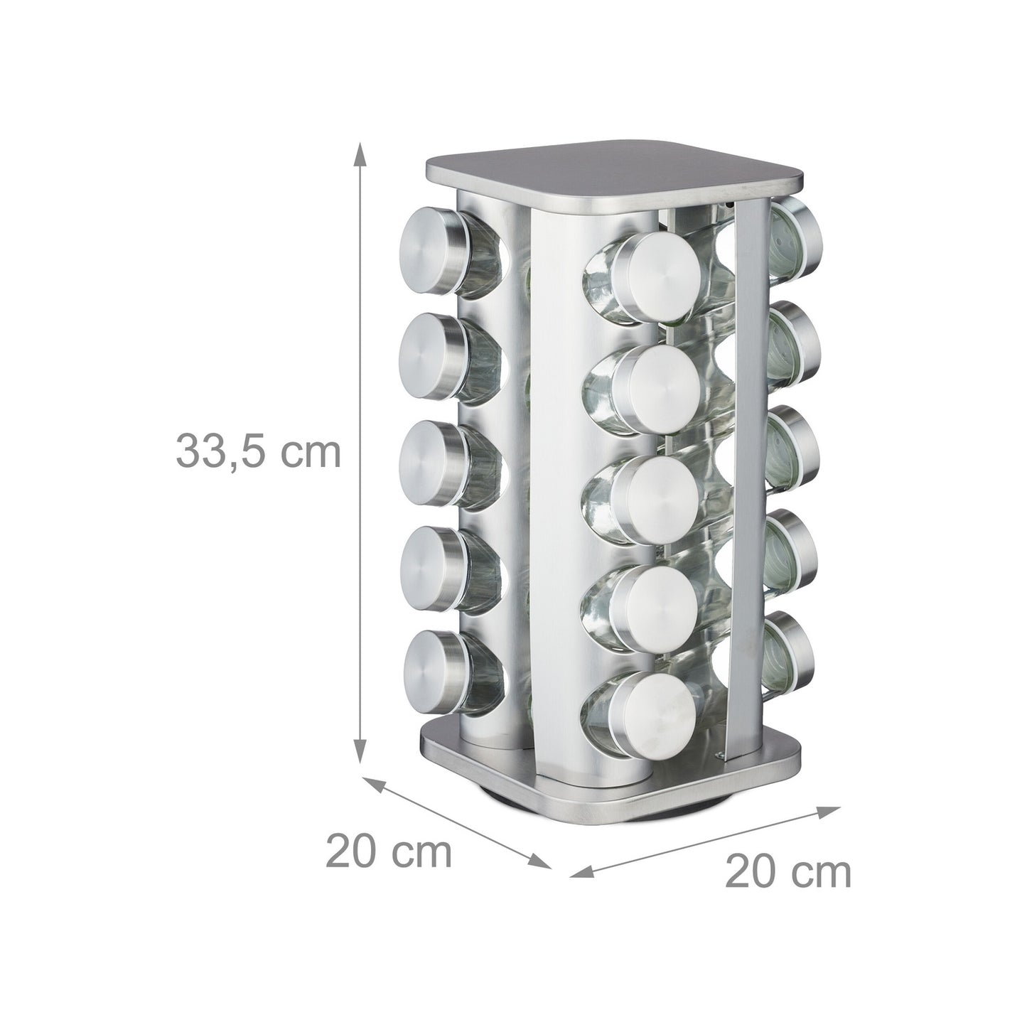 Rotating spice carousel with 20 glasses