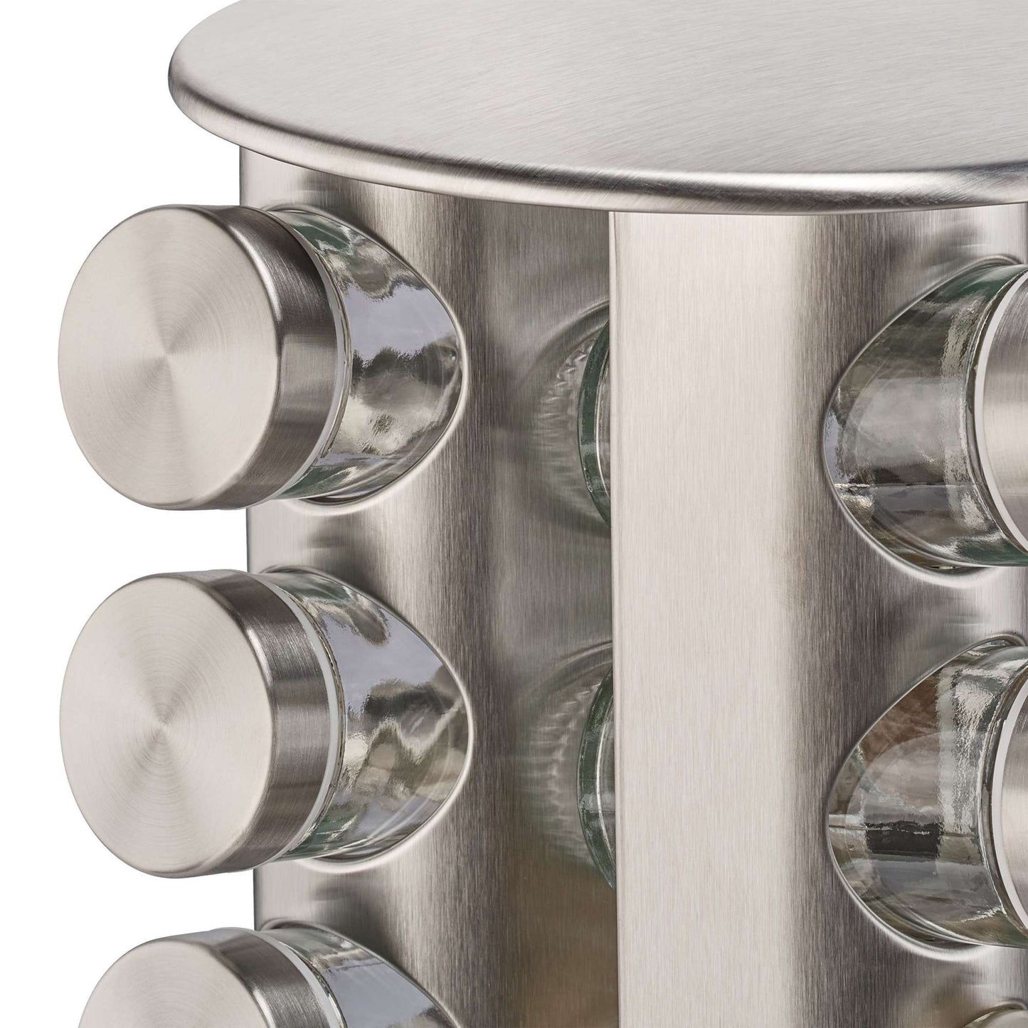 Rotating spice carousel with 20 jars