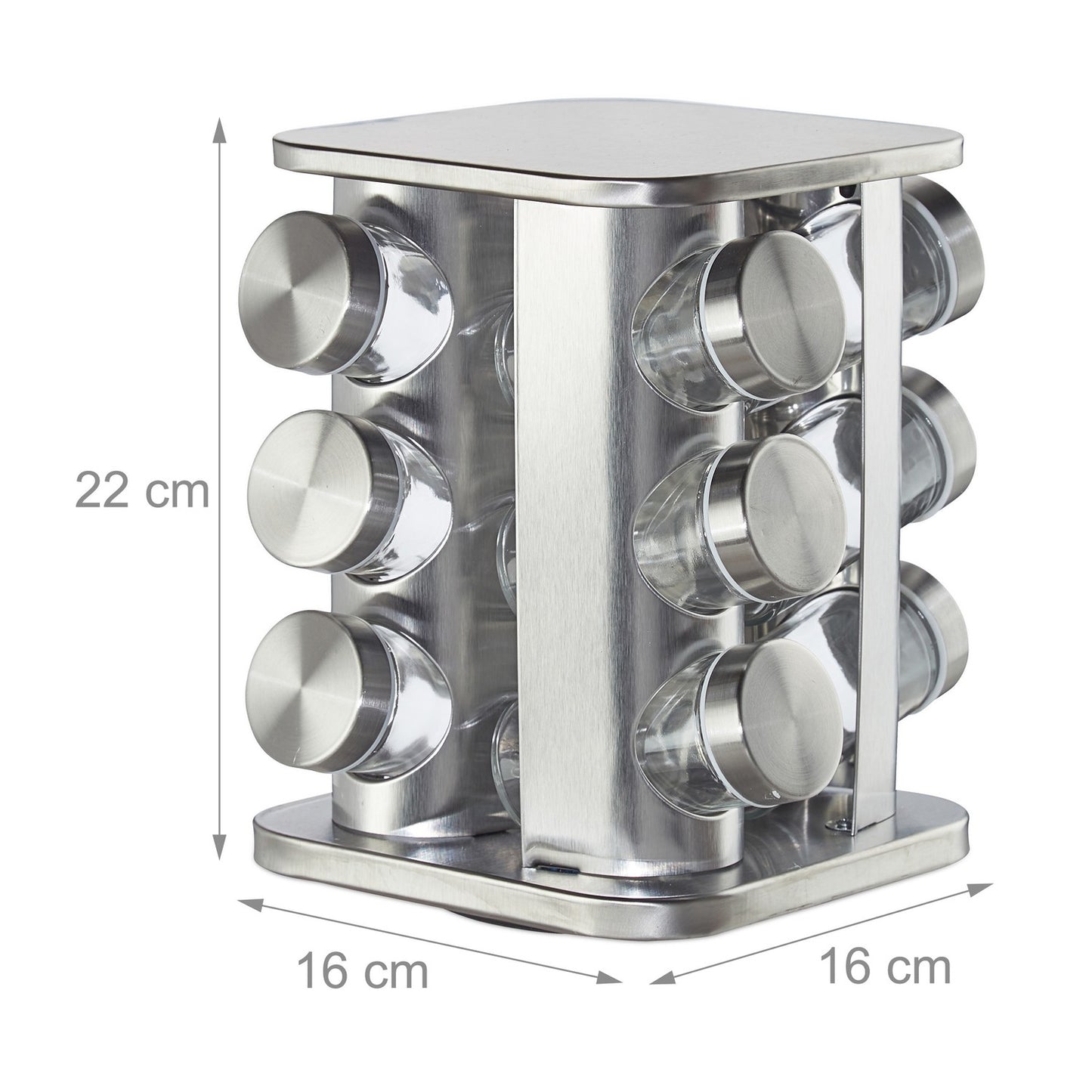Rotating spice rack with 12 spice jars