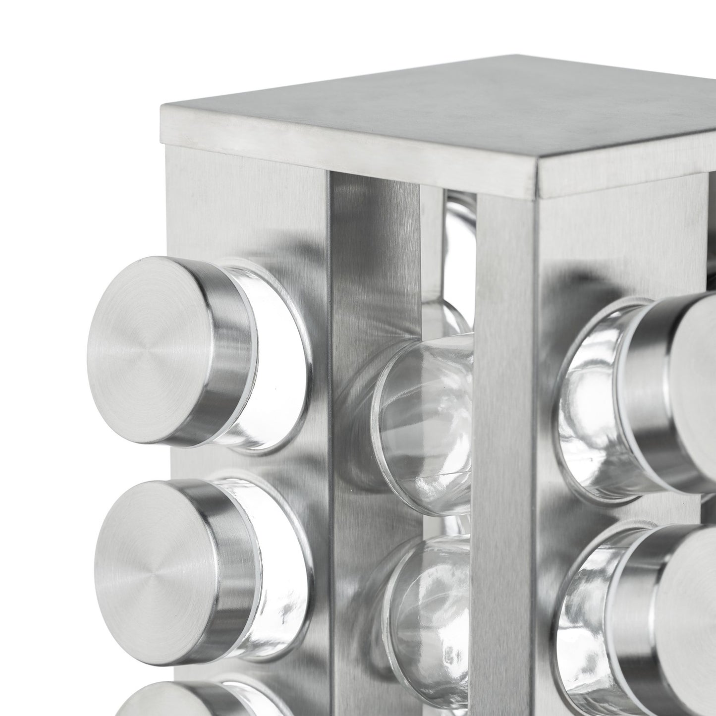 Rotating spice rack with 12 spice jars