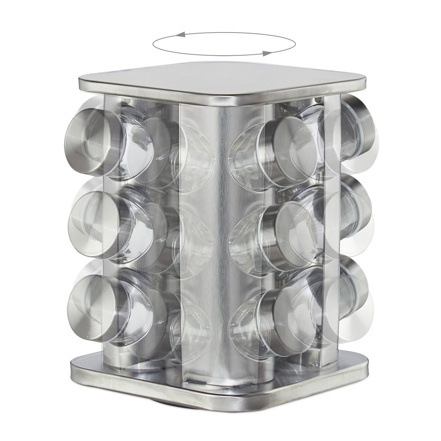 Rotating spice rack with 12 spice jars