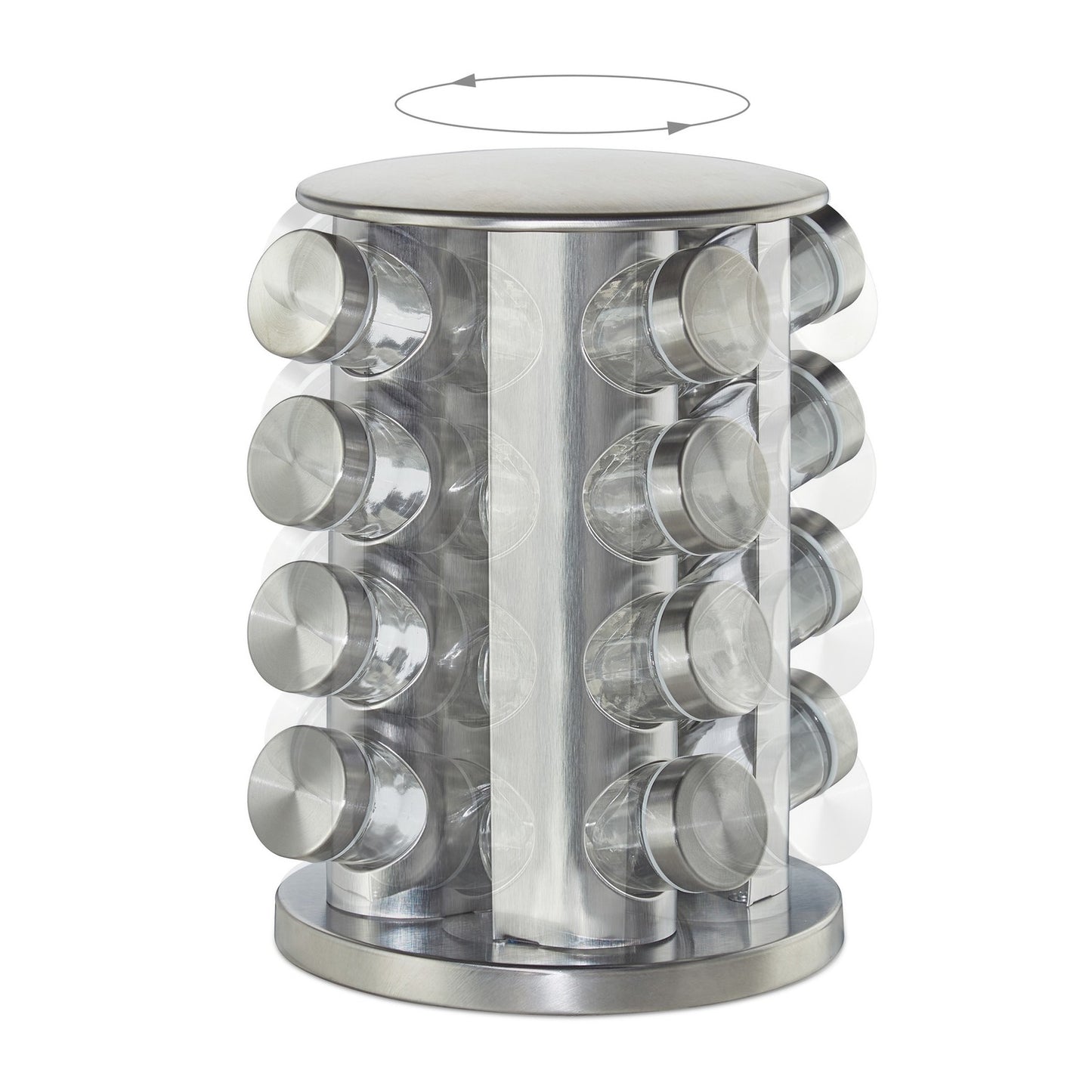 Rotating spice rack with 16 spice jars