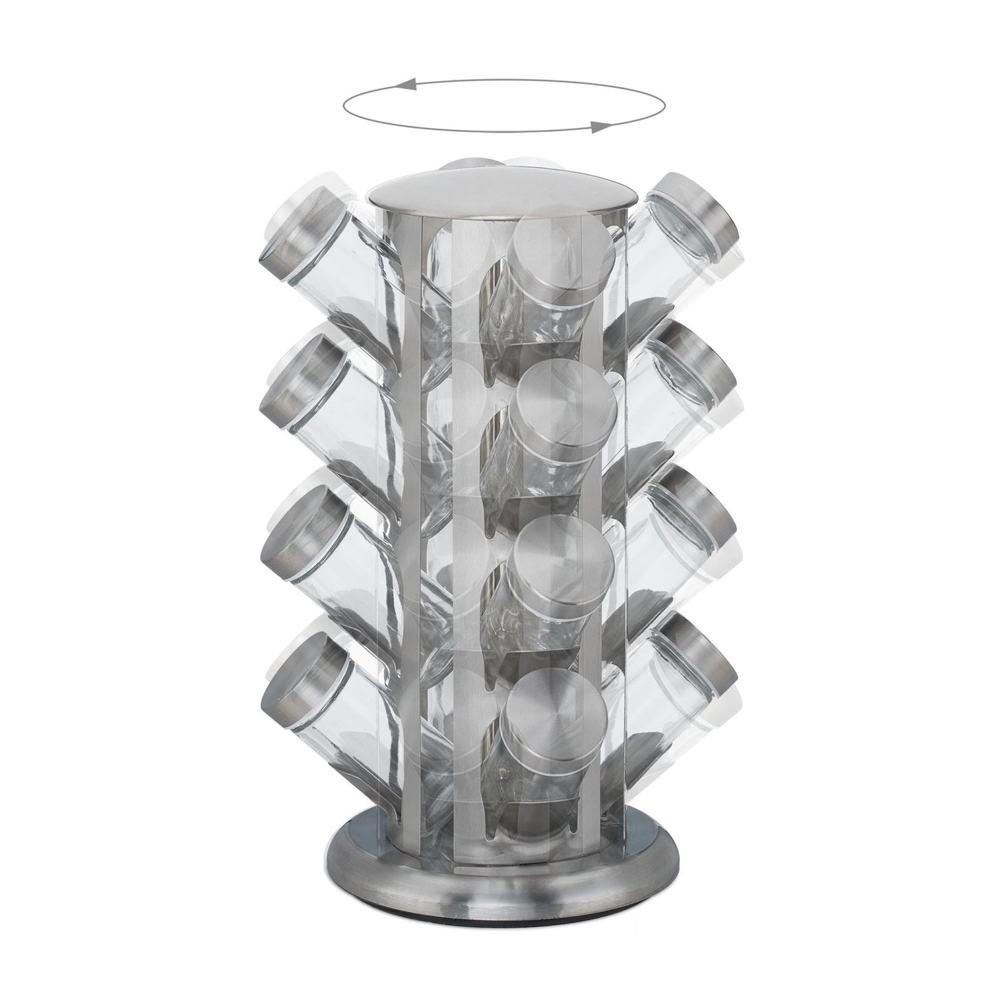 Rotating spice rack with 16 spice jars