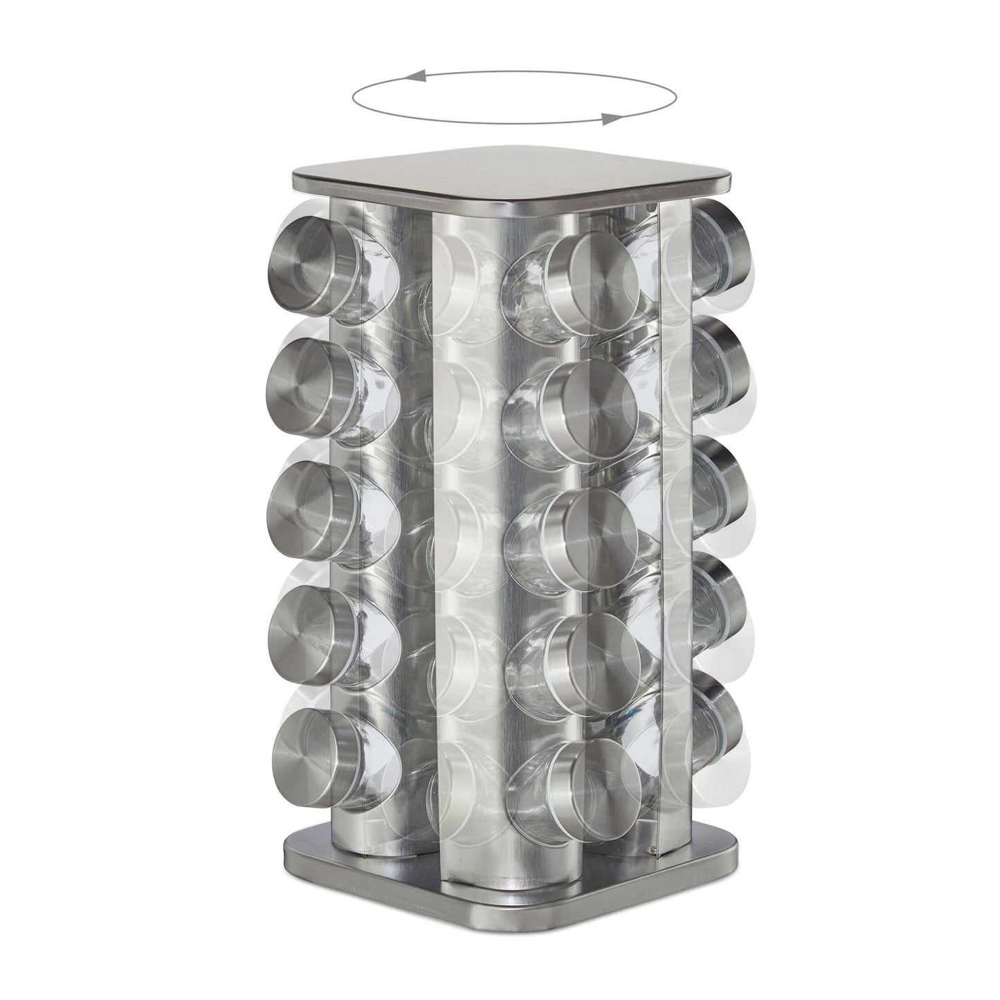 Rotating spice rack with 20 spice jars