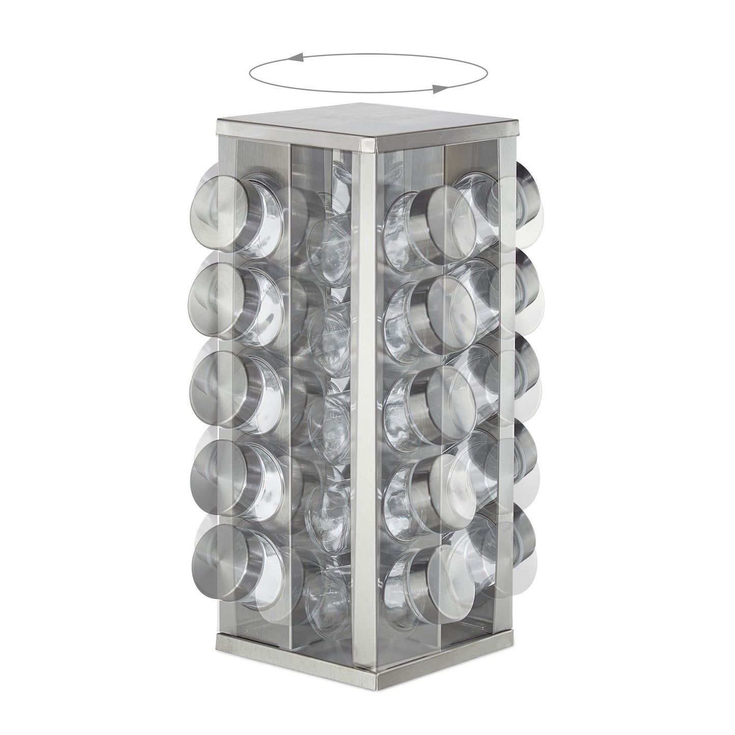 Rotating spice rack with 20 spice jars