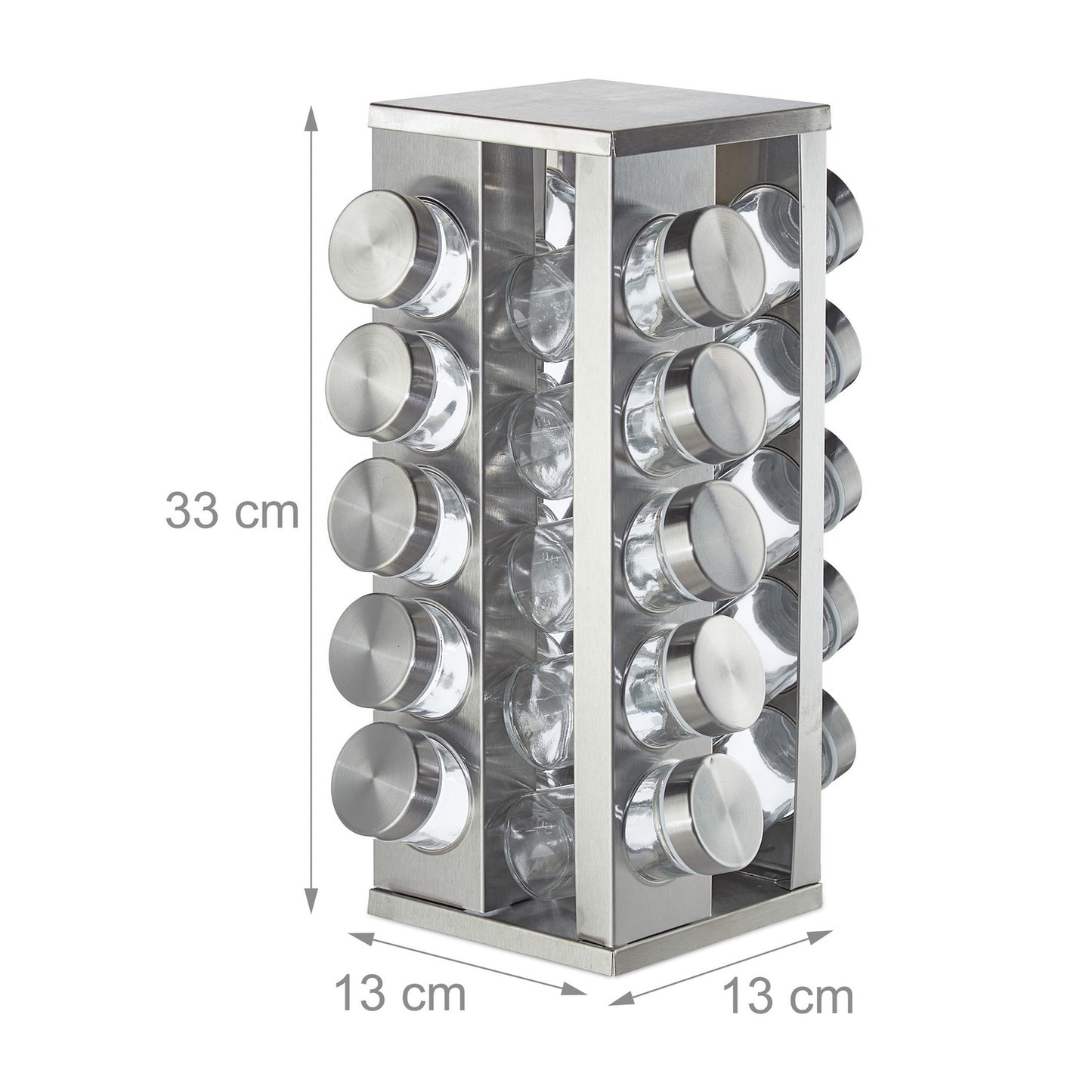 Rotating spice rack with 20 spice jars