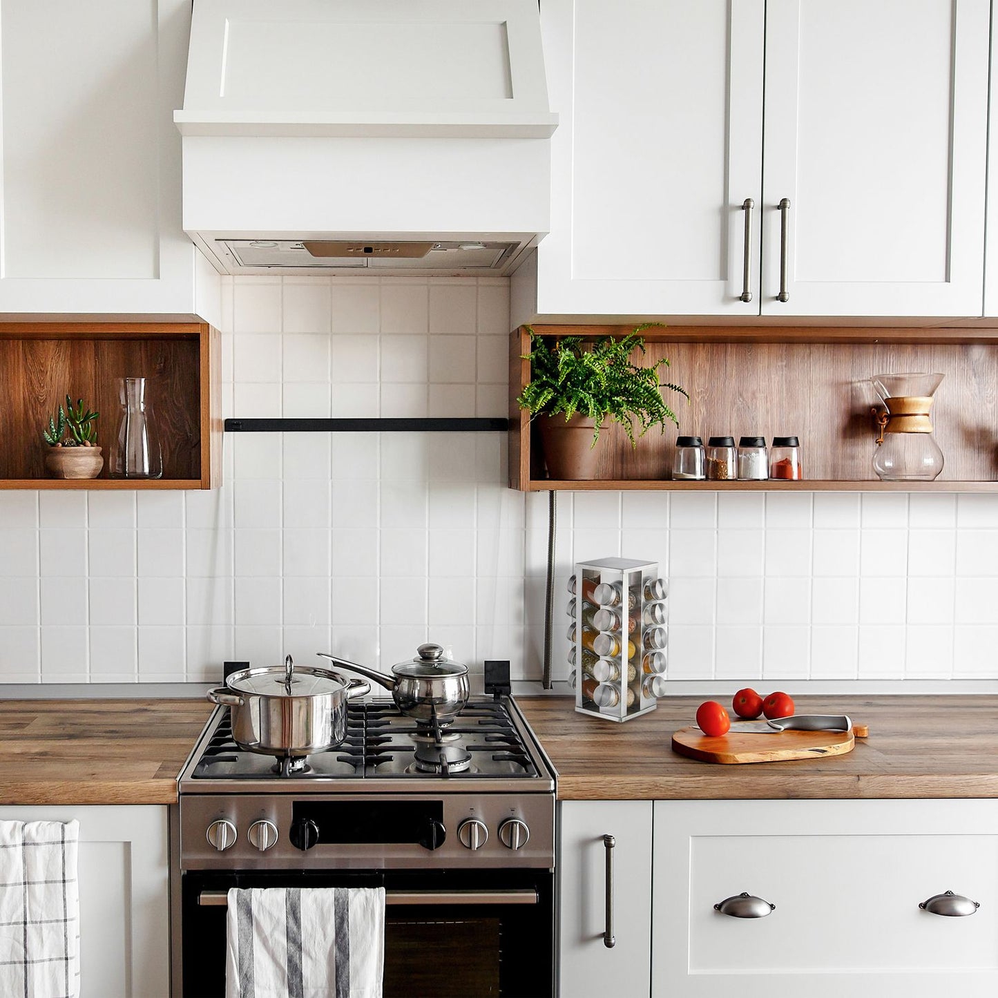Rotating spice rack with 20 spice jars