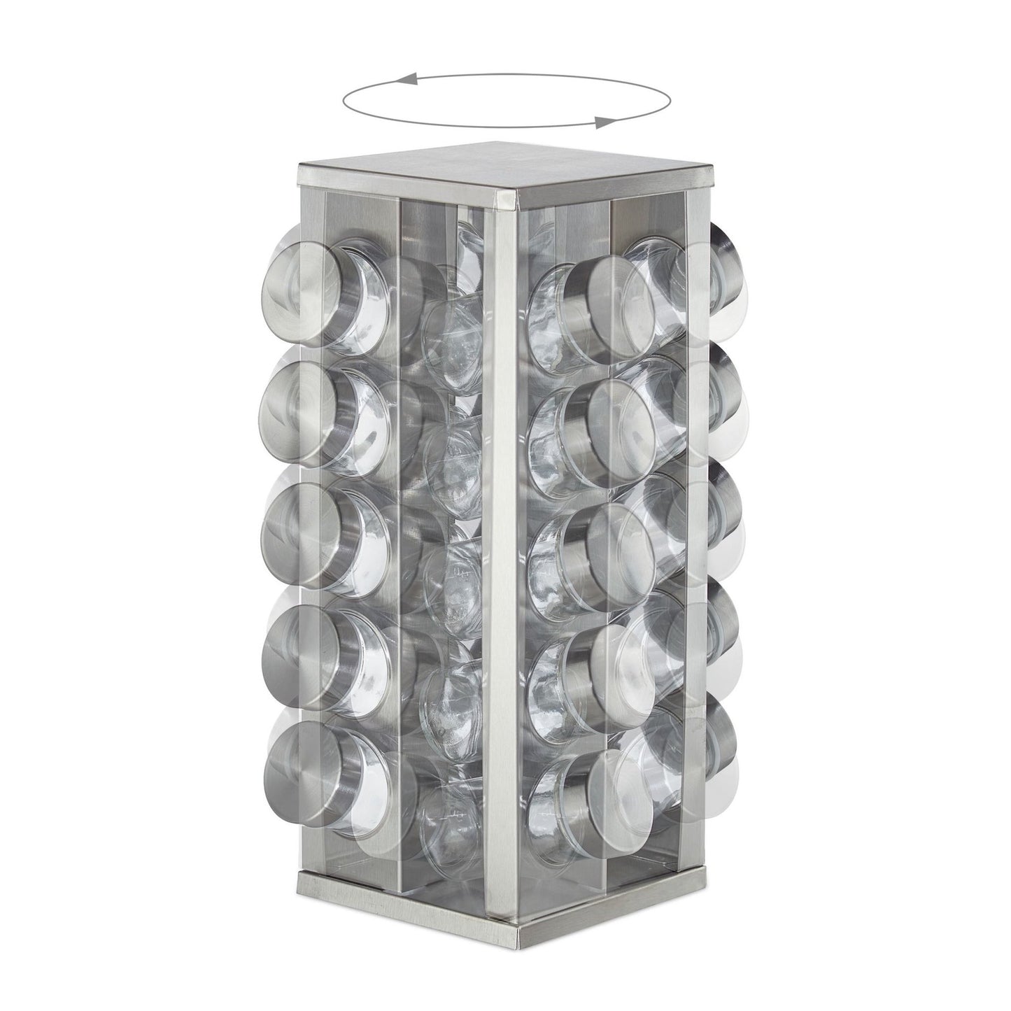 Rotating spice rack with 20 spice jars