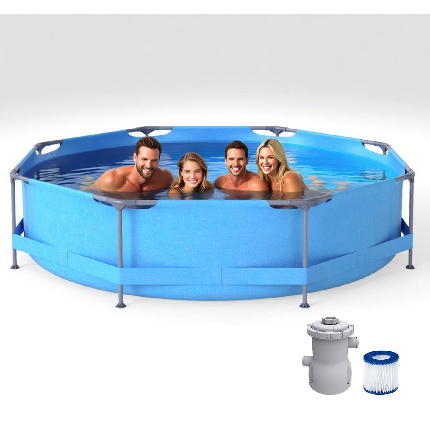 Round Above-Ground Pool 3m x 76cm with Filter Pump