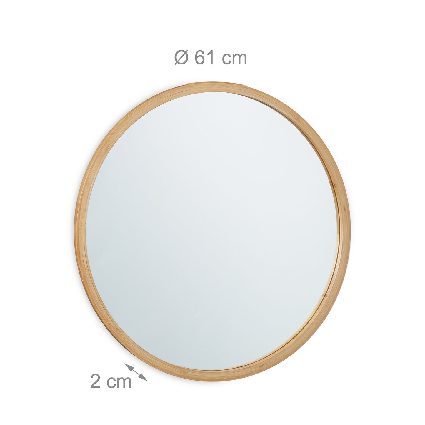 Round Bamboo Wall Mirror 61 cm