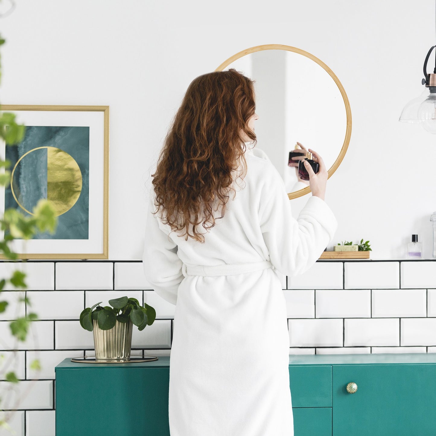 Round Bamboo Wall Mirror 61 cm