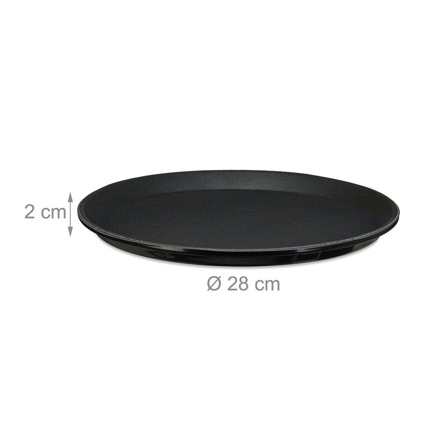 Round Black Serving Trays Set, Non-Slip, Ø28cm, 3-Pack