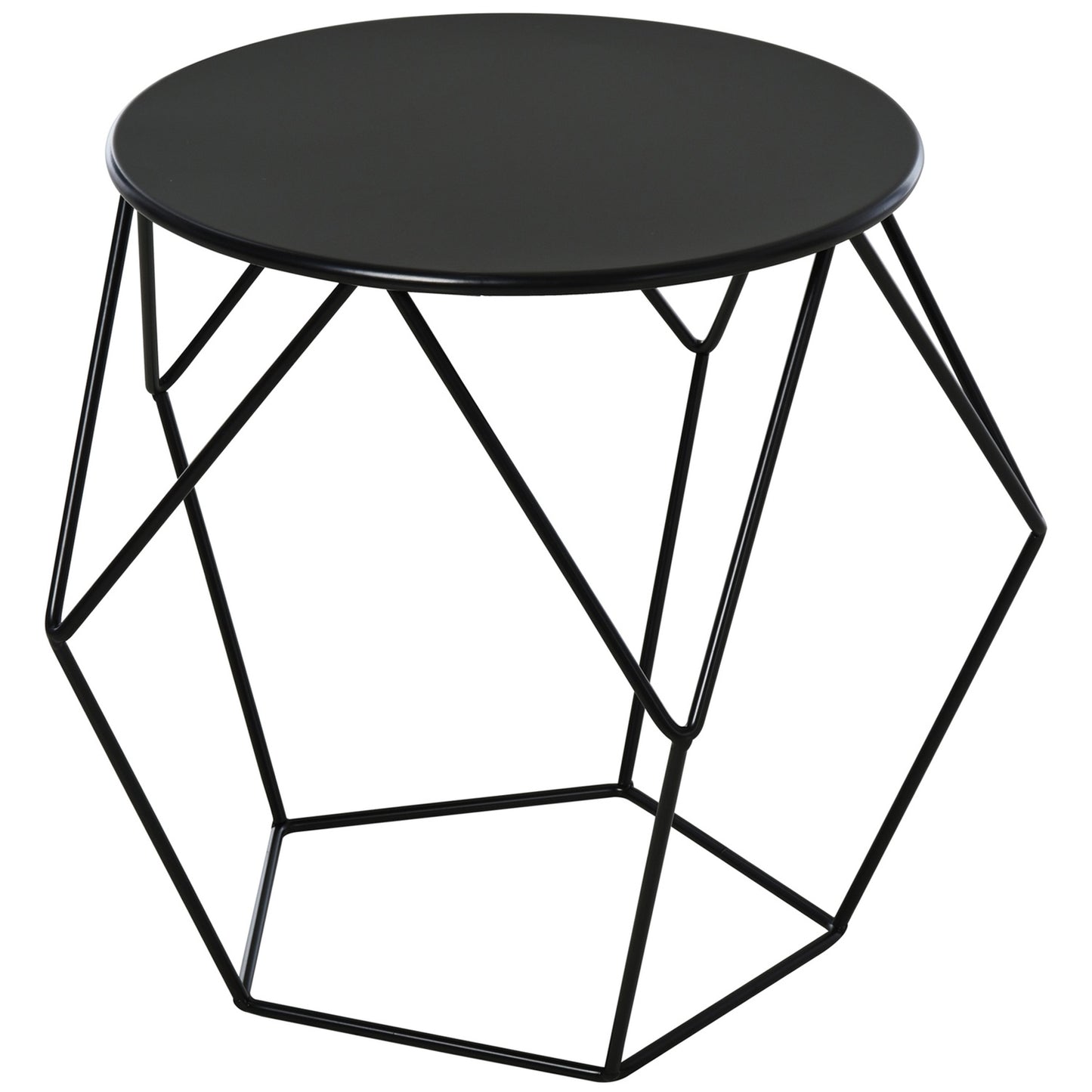 Round coffee table with storage - Metal basket design