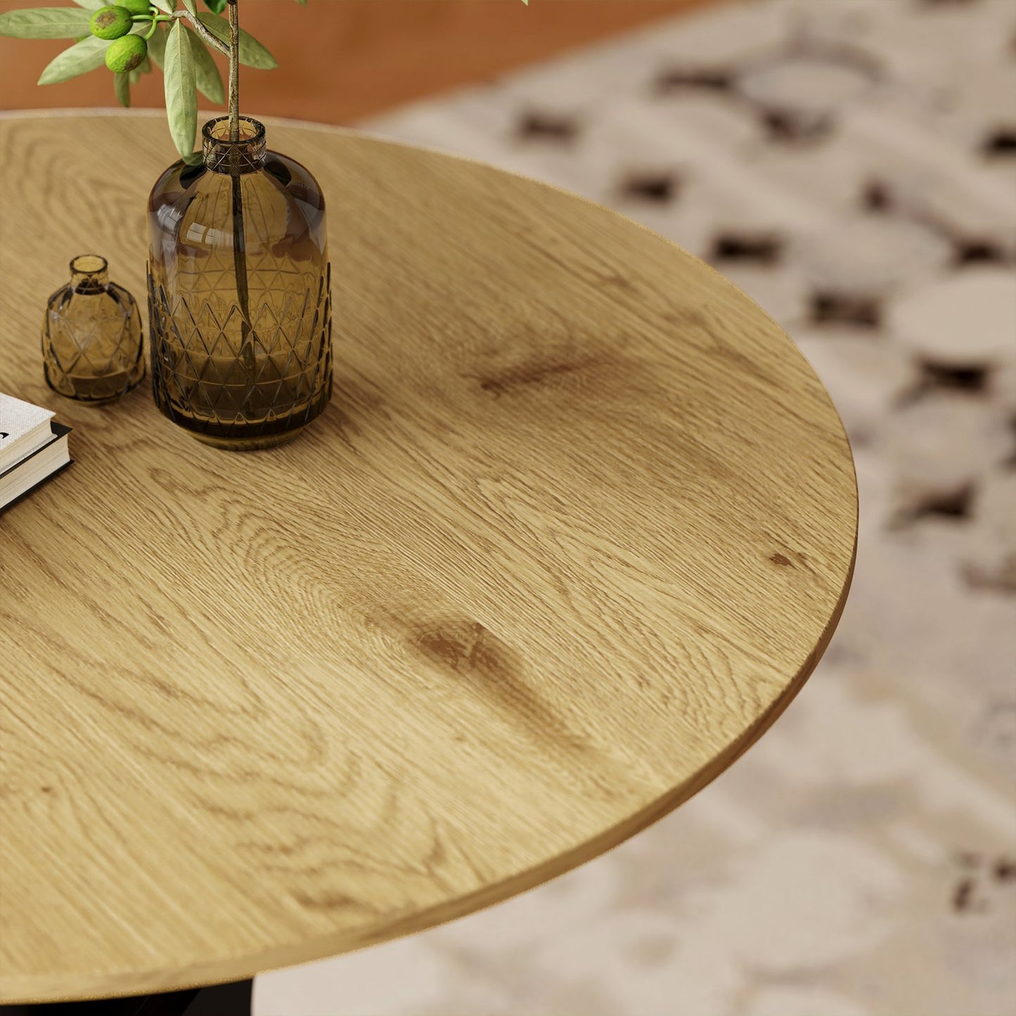 Round Dining Table, Modern Design, 78x78x75 cm, Natural Wood