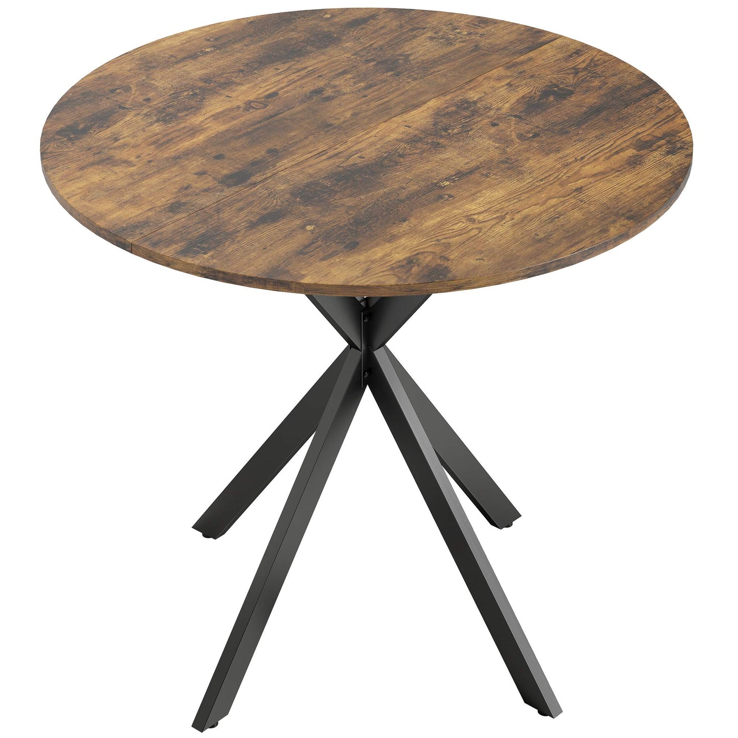 Round Dining Table, Wood-Look Surface, 80 cm, Adjustable Feet