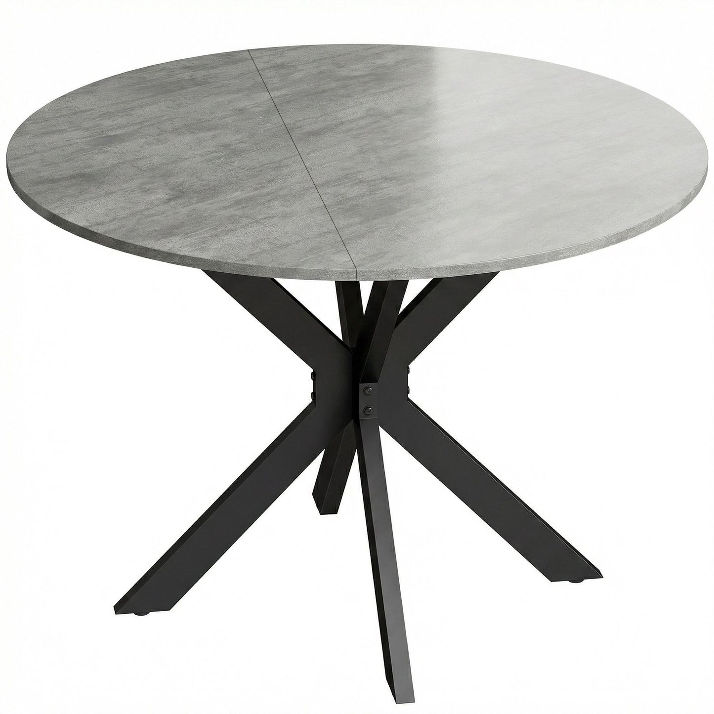 Round Folding Dining Table for 2-6, Cement Grey MDF