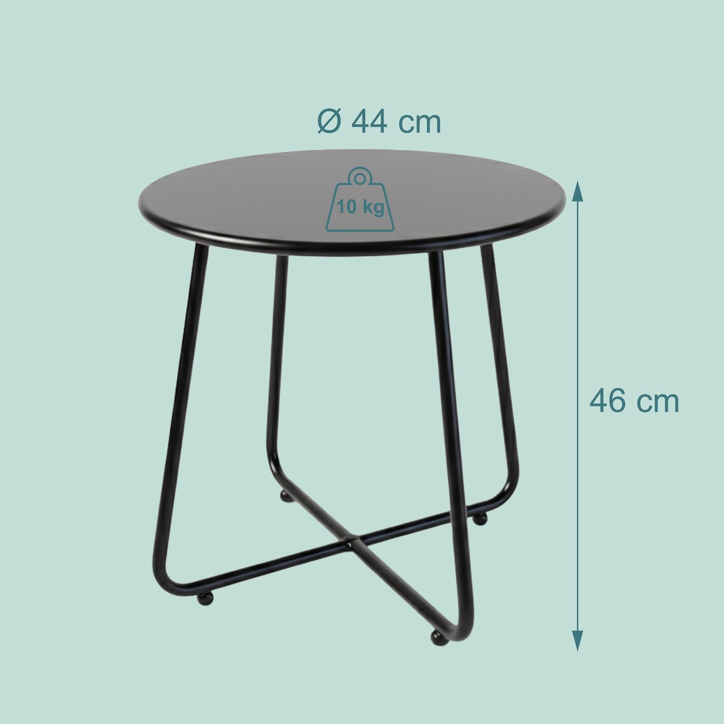 Round Metal Table – Indoor/Outdoor Use, Weatherproof