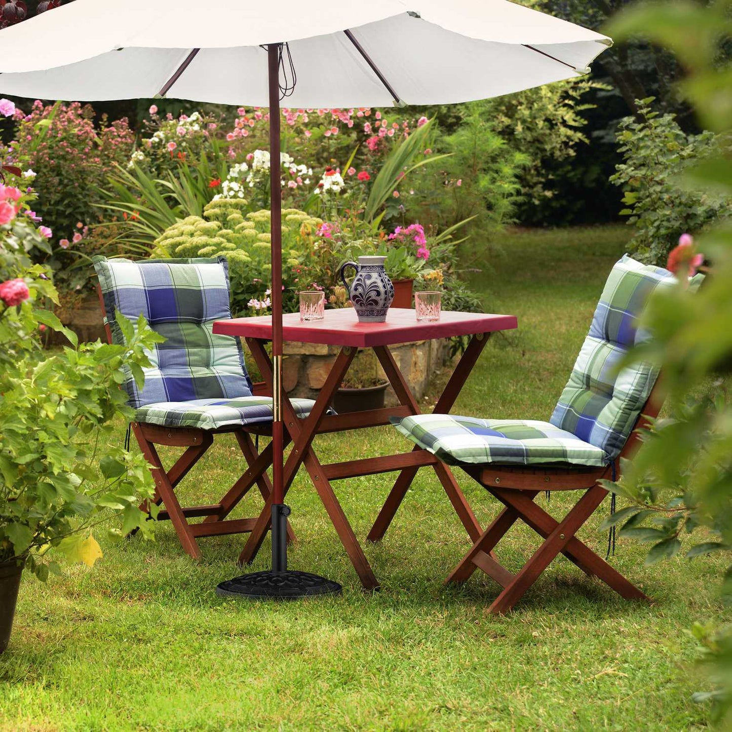 Round Parasol Stand in Black