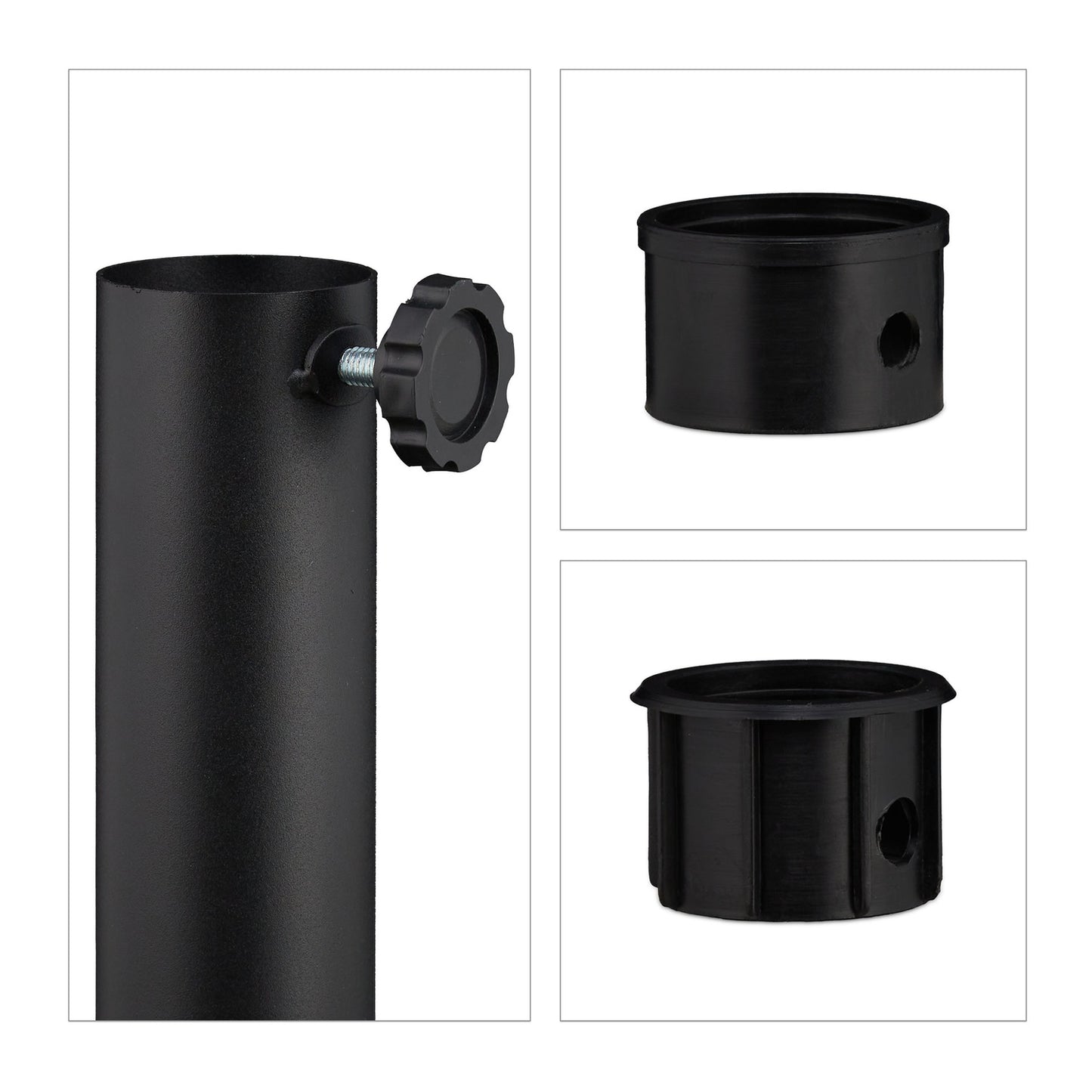 Round Parasol Stand in Black
