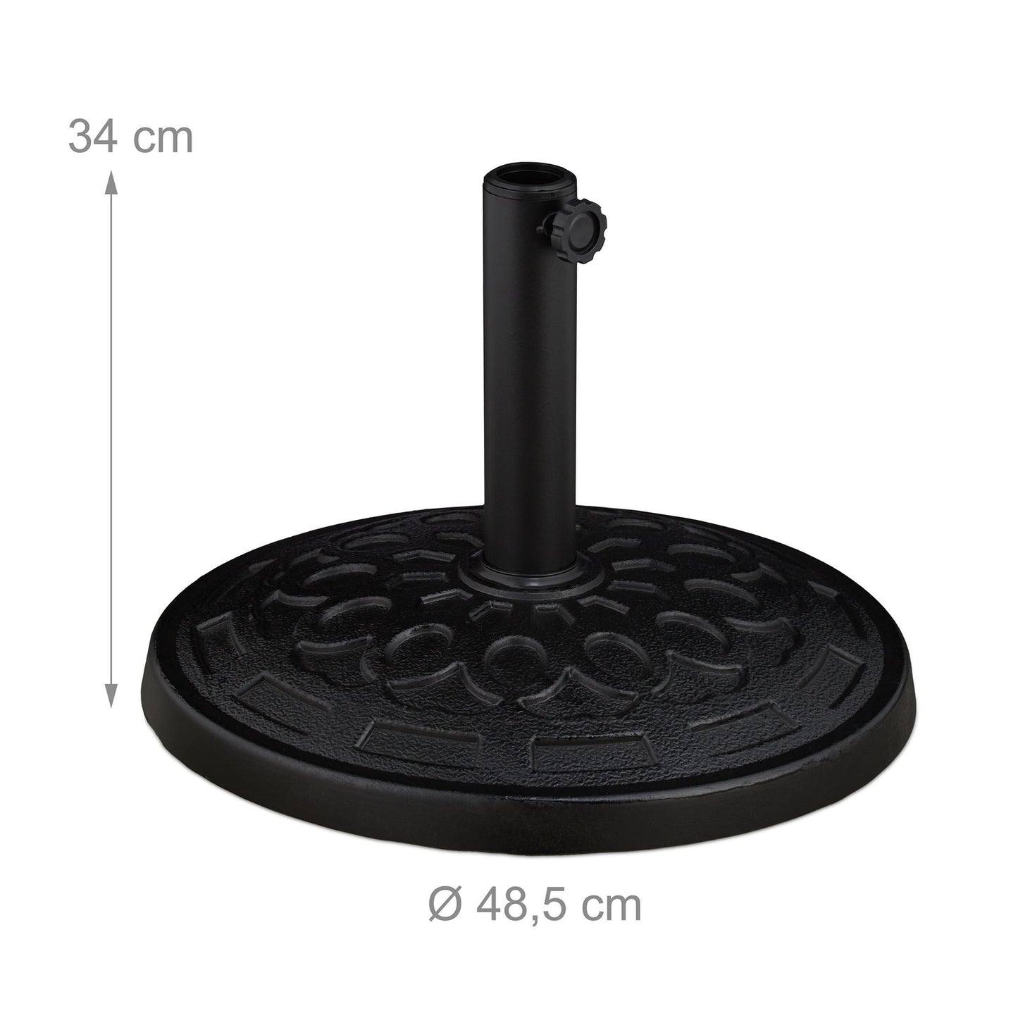 Round Parasol Stand in Black