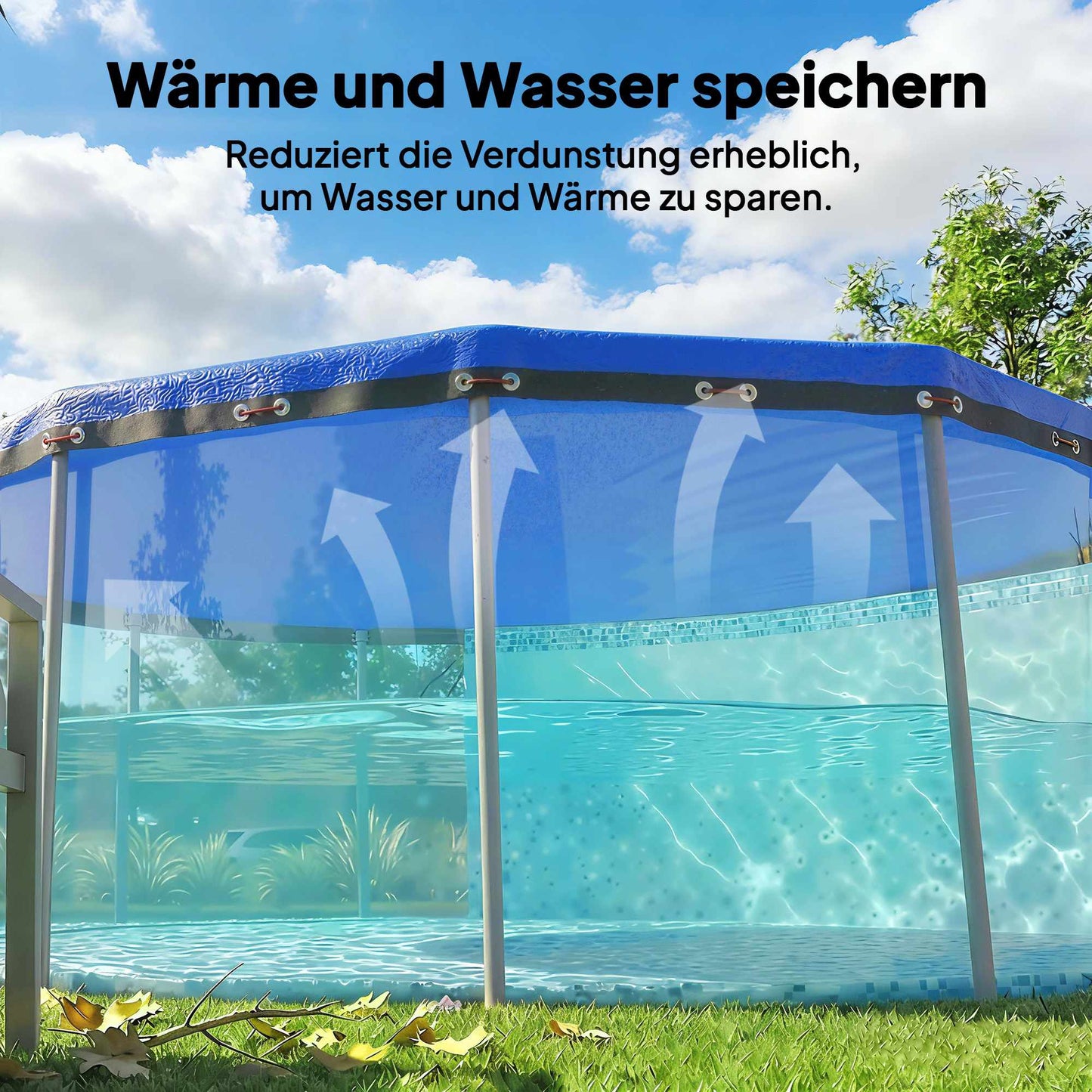 Round Pool Cover Ø550 cm, Waterproof with Secure Rope