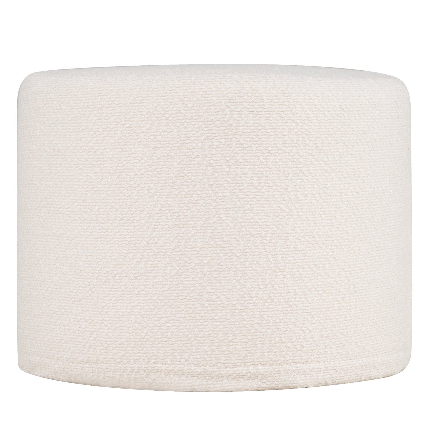 Round Pouf Ottoman, 45x35 cm, Foam-Filled, Beige