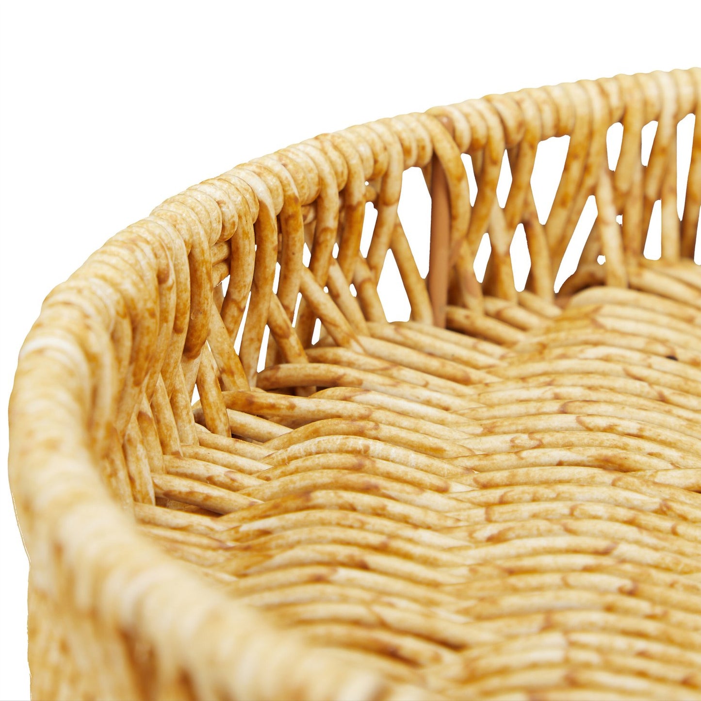 Round Serving Tray Set, Woven Plant Fiber, 3 Sizes